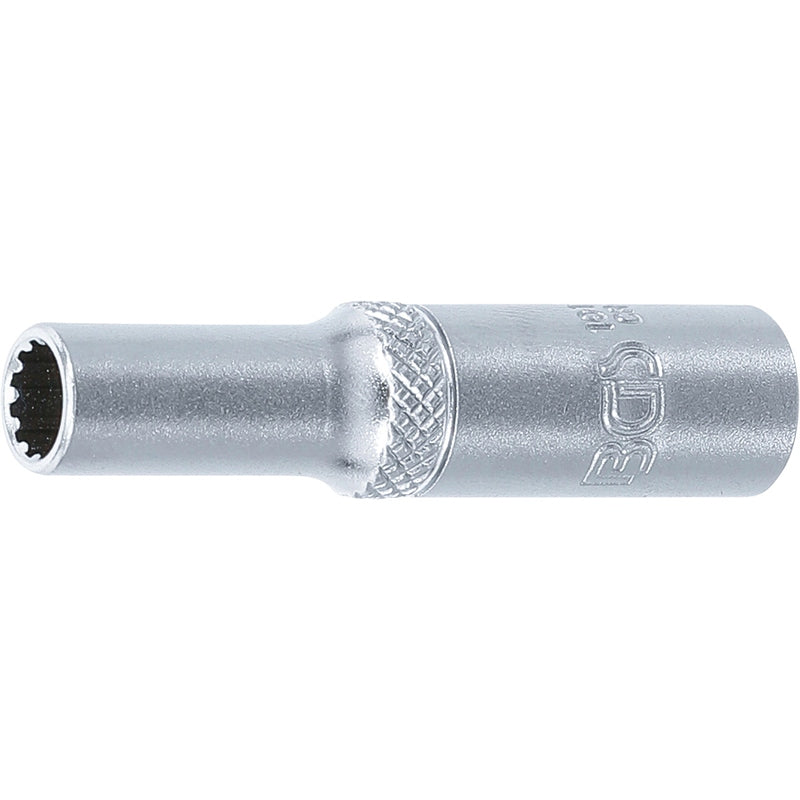 BGS Steckschlüssel-Einsatz Gear Lock, tief - Antrieb Innenvierkant 6,3 mm (1/4") - SW 6 mm