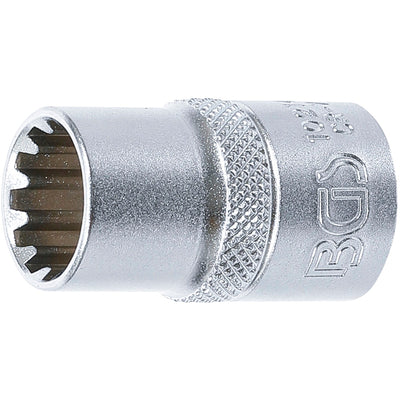 BGS Steckschlüssel-Einsatz Gear Lock - Antrieb Innenvierkant 12,5 mm (1/2") - SW 14 mm