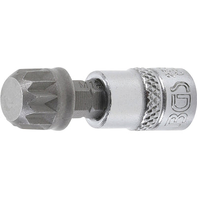 BGS Bit-Einsatz - Antrieb Innenvierkant 6,3 mm (1/4") - Innenvielzahn (für XZN) M12