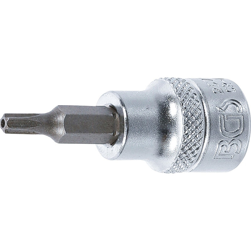 BGS Bit-Einsatz - Antrieb Innenvierkant 10 mm (3/8") - T-Profil (für Torx) mit Bohrung T20