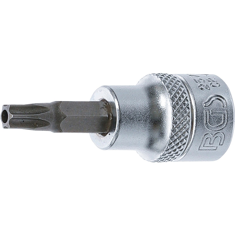 BGS Bit-Einsatz - Antrieb Innenvierkant 10 mm (3/8") - T-Profil (für Torx) mit Bohrung T30