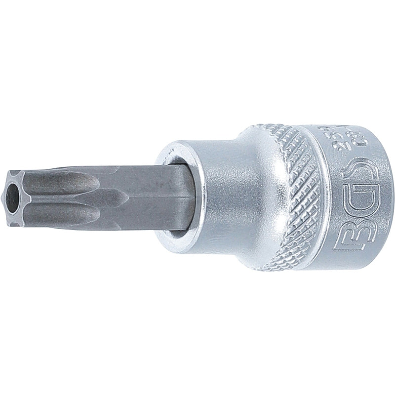 BGS Bit-Einsatz - Antrieb Innenvierkant 10 mm (3/8") - T-Profil (für Torx) mit Bohrung T45