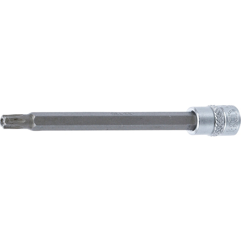 BGS Bit-Einsatz - Länge 100 mm - Antrieb Innenvierkant 6,3 mm (1/4") - T-Profil (für Torx) mit Bohrung T30