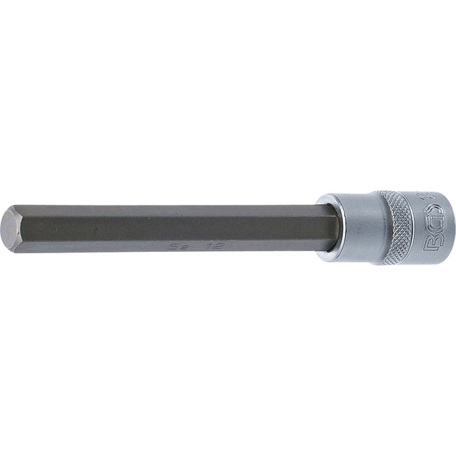 BGS Bit-Einsatz - Länge 140 mm - Antrieb Innenvierkant 12,5 mm (1/2") - Innensechskant 12 mm