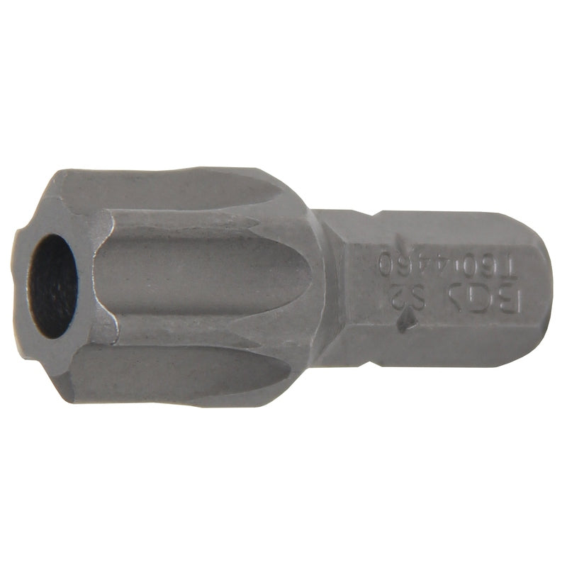 BGS Bit - Länge 30 mm - Antrieb Außensechskant 8 mm (5/16") - T-Profil (für Torx) mit Bohrung T60