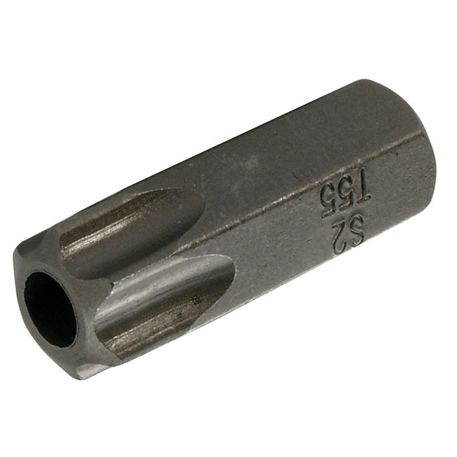 BGS Bit - Länge 30 mm - Antrieb Außensechskant 10 mm (3/8") - T-Profil (für Torx) mit Bohrung T55