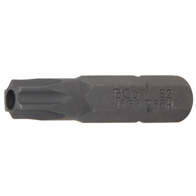 BGS Bit - Länge 30 mm - Antrieb Außensechskant 6,3 mm (1/4") - T-Profil (für Torx) mit Bohrung T35