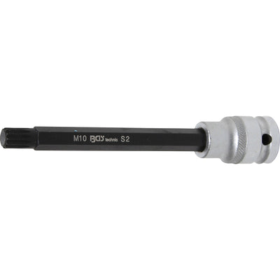 BGS Bit-Einsatz - Länge 140 mm - Antrieb Innenvierkant 12,5 mm (1/2") - Innenvielzahn (für XZN) M10