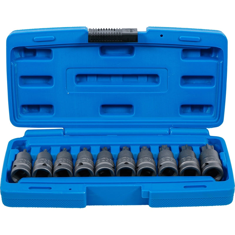 BGS Kraft-Bit-Einsatz-Satz - Antrieb Innenvierkant 12,5 mm (1/2") - T-Profil (für Torx) T20 - T70 - 10-tlg.