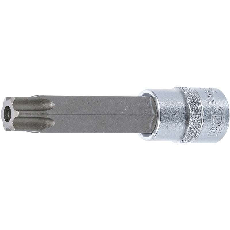 BGS Bit-Einsatz - Länge 110 mm - Antrieb Innenvierkant 12,5 mm (1/2") - T-Profil (für Torx) mit Bohrung T80