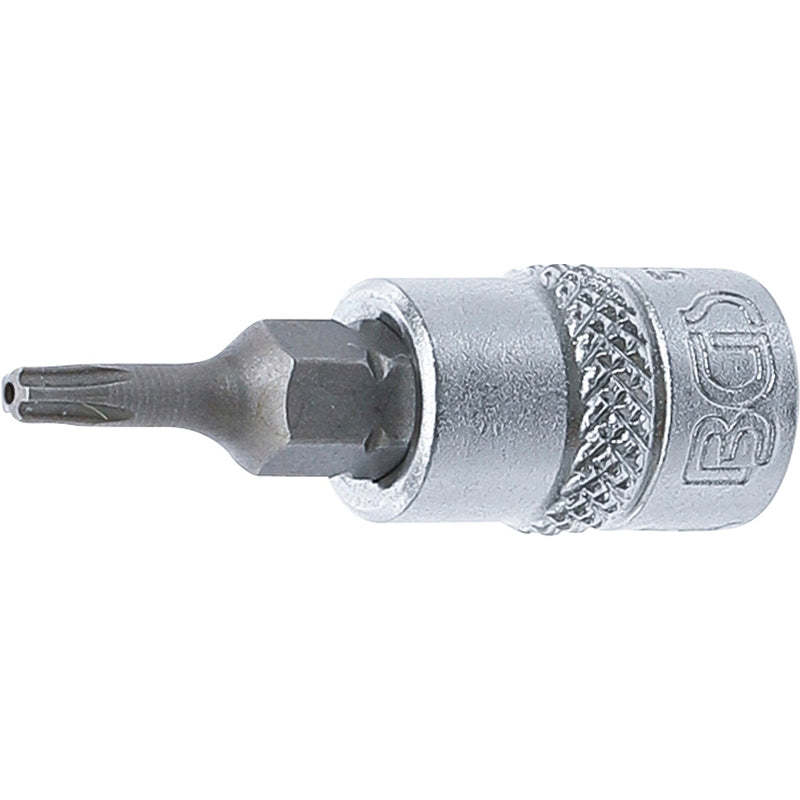 BGS Bit-Einsatz - Antrieb Innenvierkant 6,3 mm (1/4") - TS-Profil (für Torx Plus) mit Bohrung TS10