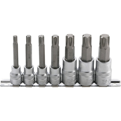 BGS Bit-Einsatz-Satz - Antrieb Innenvierkant 10 mm (3/8") / 12,5 mm (1/2") - Keil-Profil (für RIBE) M6 - M14 - 7-tlg.