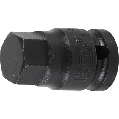 BGS Kraft-Bit-Einsatz - Länge 42 mm - Antrieb Innenvierkant 12,5 mm (1/2") - Innensechskant 19 mm