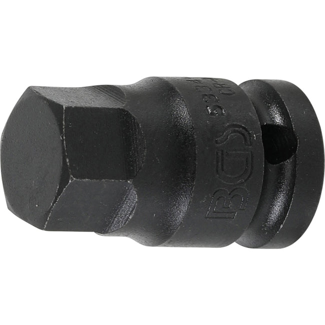 BGS Kraft-Bit-Einsatz - Länge 42 mm - Antrieb Innenvierkant 12,5 mm (1/2") - Innensechskant 19 mm