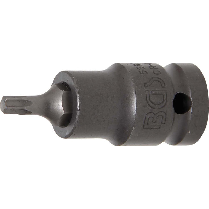 BGS Kraft-Bit-Einsatz - Länge 55 mm - Antrieb Innenvierkant 12,5 mm (1/2") - T-Profil (für Torx) T27