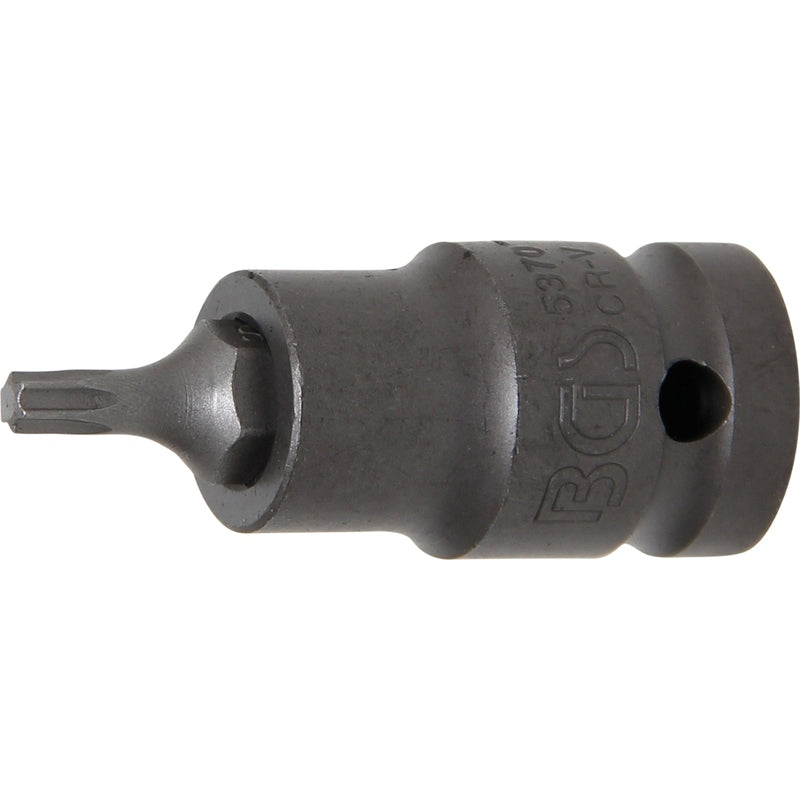 BGS Kraft-Bit-Einsatz - Länge 55 mm - Antrieb Innenvierkant 12,5 mm (1/2") - T-Profil (für Torx) T25