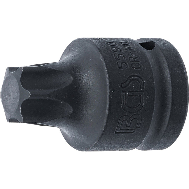 BGS Kraft-Bit-Einsatz - Länge 60 mm - Antrieb Innenvierkant 20 mm (3/4") - T-Profil (für Torx) T90