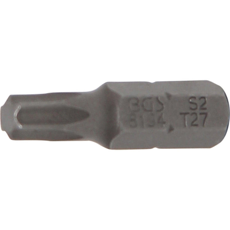 BGS Bit - Länge 25 mm - Antrieb Außensechskant 6,3 mm (1/4") - T-Profil (für Torx) T27