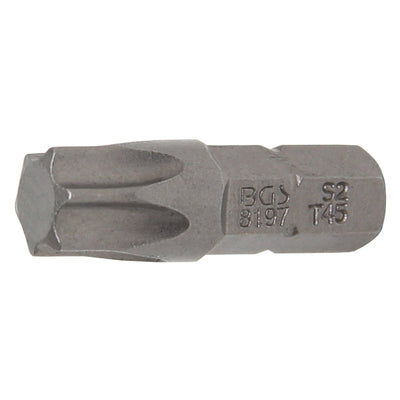 BGS Bit - Länge 25 mm - Antrieb Außensechskant 6,3 mm (1/4") - T-Profil (für Torx) T45